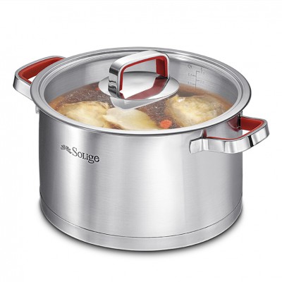 Capsule Bottom stainless steel casserole with steel pot lid